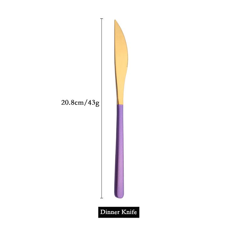 304 Stainless Steel Dinner Knife Cutlery Set 1Pcs Sharp Steak Knife Western Gold Knife Restaurant Table Knife Dinnerware Set