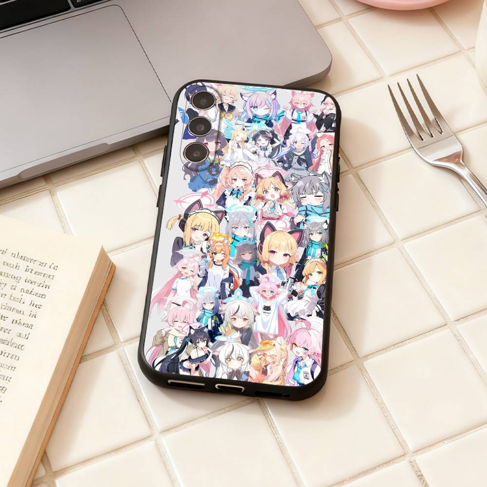 B-Blue Archive Anime The Animation  Phone Case For Samsung Galaxy A73,A72,A71,A70,A53,A52,A51,Others Soft Black Shell