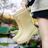 Stylish And Trendy Rain Boots For Summer: Medium-cylinder Waterproof And Wear-resistant Water Shoes For Adult Women