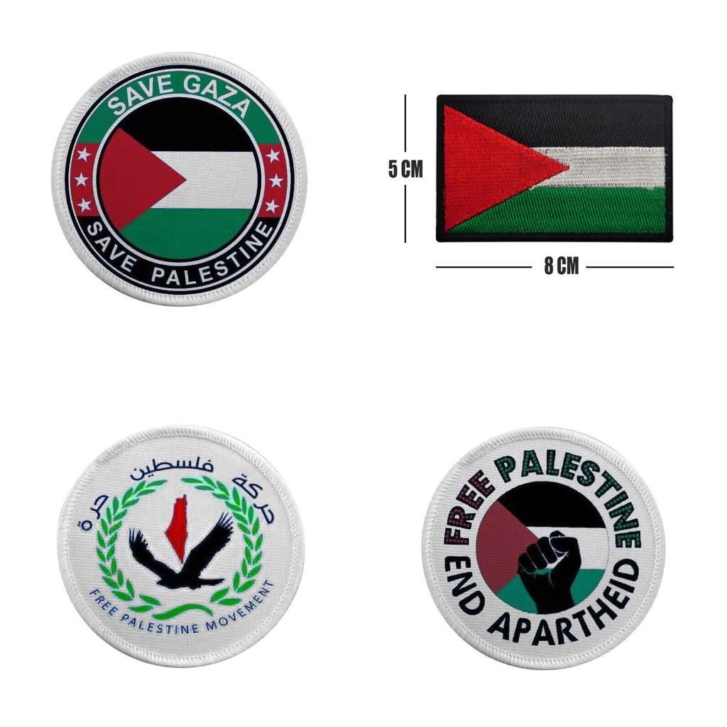 Medio Oriente Transfrontaliero Badge Palestinese Toppa da Braccio Accessori Bandiera Boxer Velcro Toppa da Zaino Ricamata Disponibile