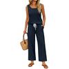 Women Sleeveless Tank Top and Wide Leg Pants Two Piece Set Casual Loose Fit Lounge Wear Suitable for Travel Vacation and Home Relaxation