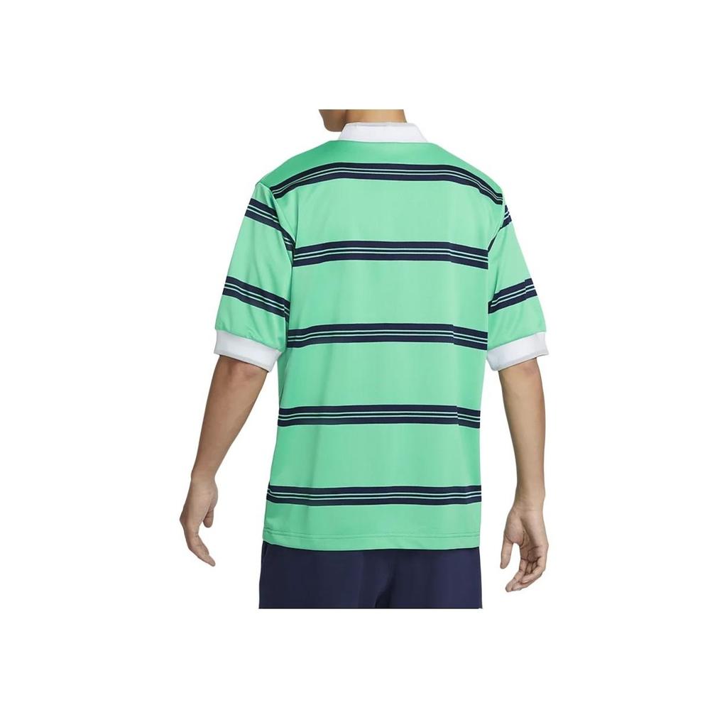 Nike Authentics Vintage Color Block Striped Design Casual V-Neck Short Sleeve Soccer Shirt Men Tops Stadium-Green FN3512-324