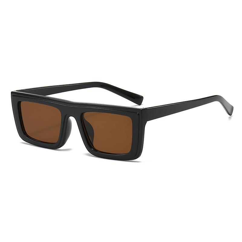 Flat nose bridge square frame simple sunglasses atmospheric retro low-key business advanced sunglasses photo shade sunglasses