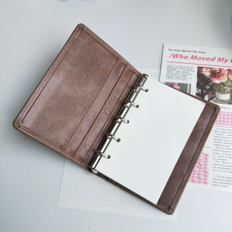 M5a7a6 Back Plate Holder Loose-Leaf Binder Beauty Back 11 Inner Diameter O-Type Card Holder Transformation Metal Folder Notebook Accessories