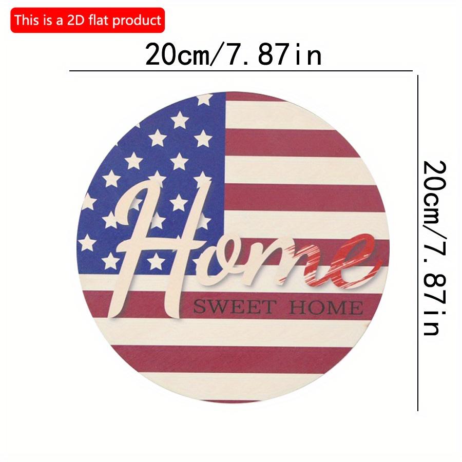 

2D плоский 20*20см 1шт Тема флага Sweet Home USA День Независимости деревянная дверная табличка подвеска, Хорошее качество макет украшение для дома американский флаг табличка 20*20cm