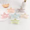 Hair Claw Hollow Five-Pointed Star Shape Hair Clip Medium Size Back Head Shark Hair Claw Anti-slip Teeth Strong Grip Hair