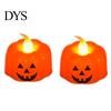 Indoor Festive Home Decor 2Pcs Halloween Pumpkin Flameless Candles, Battery Operated LED Candle, Decorative Candles Tabletop Display Ornaments Light,
