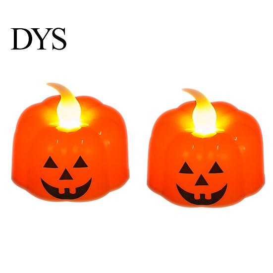Indoor Festive Home Decor 2Pcs Halloween Pumpkin Flameless Candles, Battery Operated LED Candle, Decorative Candles Tabletop Display Ornaments Light,