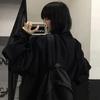 Unisex Oversized Vintage Reflective Stripe Jacket Loose Fit Korean Streetwear Baseball Coat