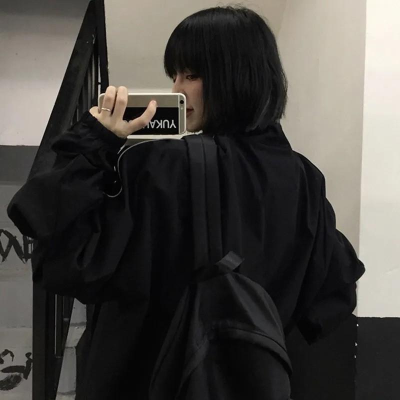 Unisex Oversized Vintage Reflective Stripe Jacket Loose Fit Korean Streetwear Baseball Coat