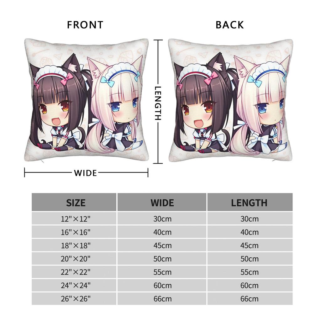 NEKOPARA Pillow Cover Soft Pillow Case Cushion Cover Novelty Pattern Pillowcases For Living Room Chair