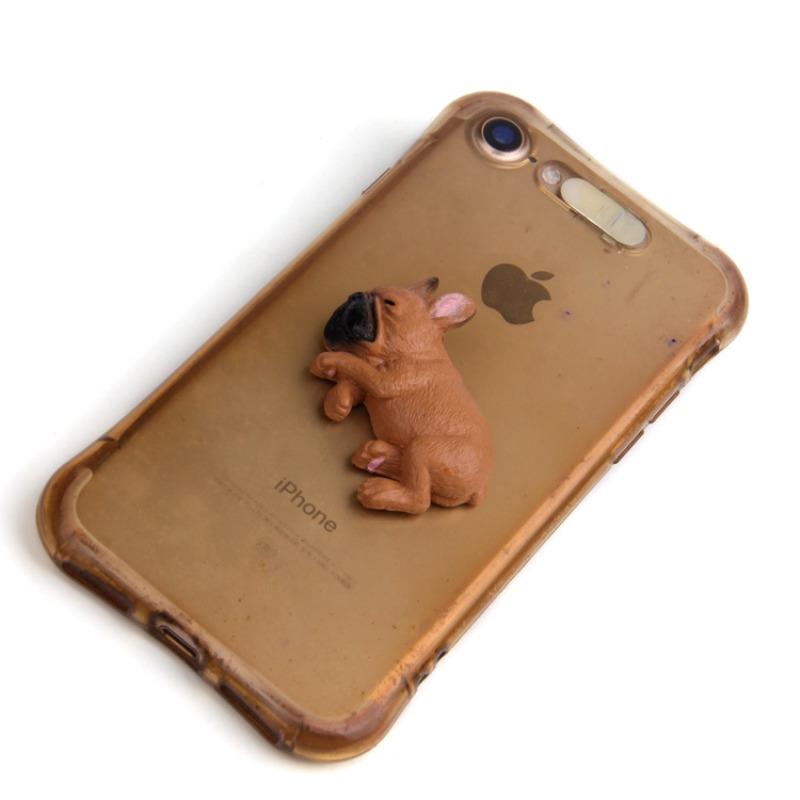 Cute and Sleepy Series Small Bulldog Model Shiba Inu Figurine Phone Case Material Figurine