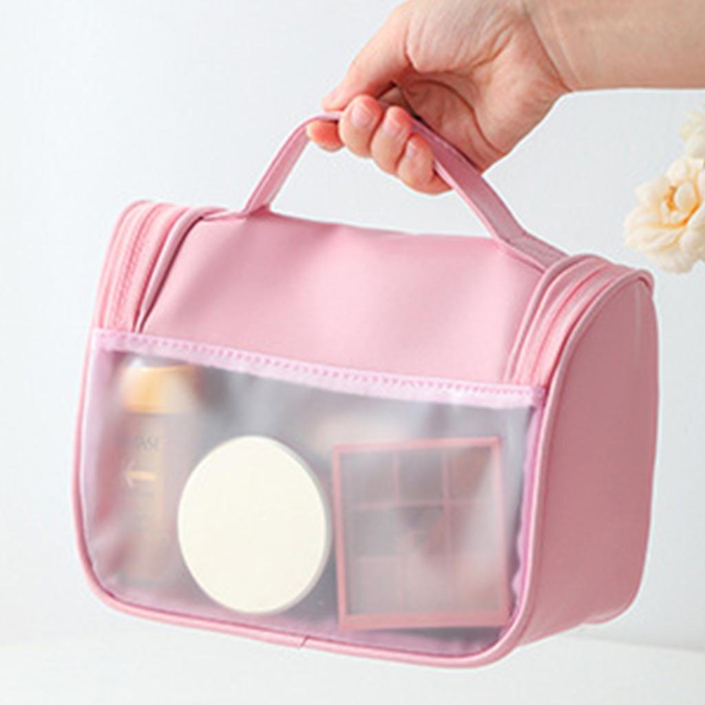 1pc-Translucent Waterproof Wash Gargle Bag Frosted Toiletry Kits For Women Girls Travel Cosmetic Bag Portable Makeup Organizer