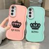 Crown Queen King Letter Case for Samsung Galaxy A11 A13 A15 A12 A16 A14 A52 A21s Soft Phone Cover A22 A33 A23 A04 A03 A06 A53