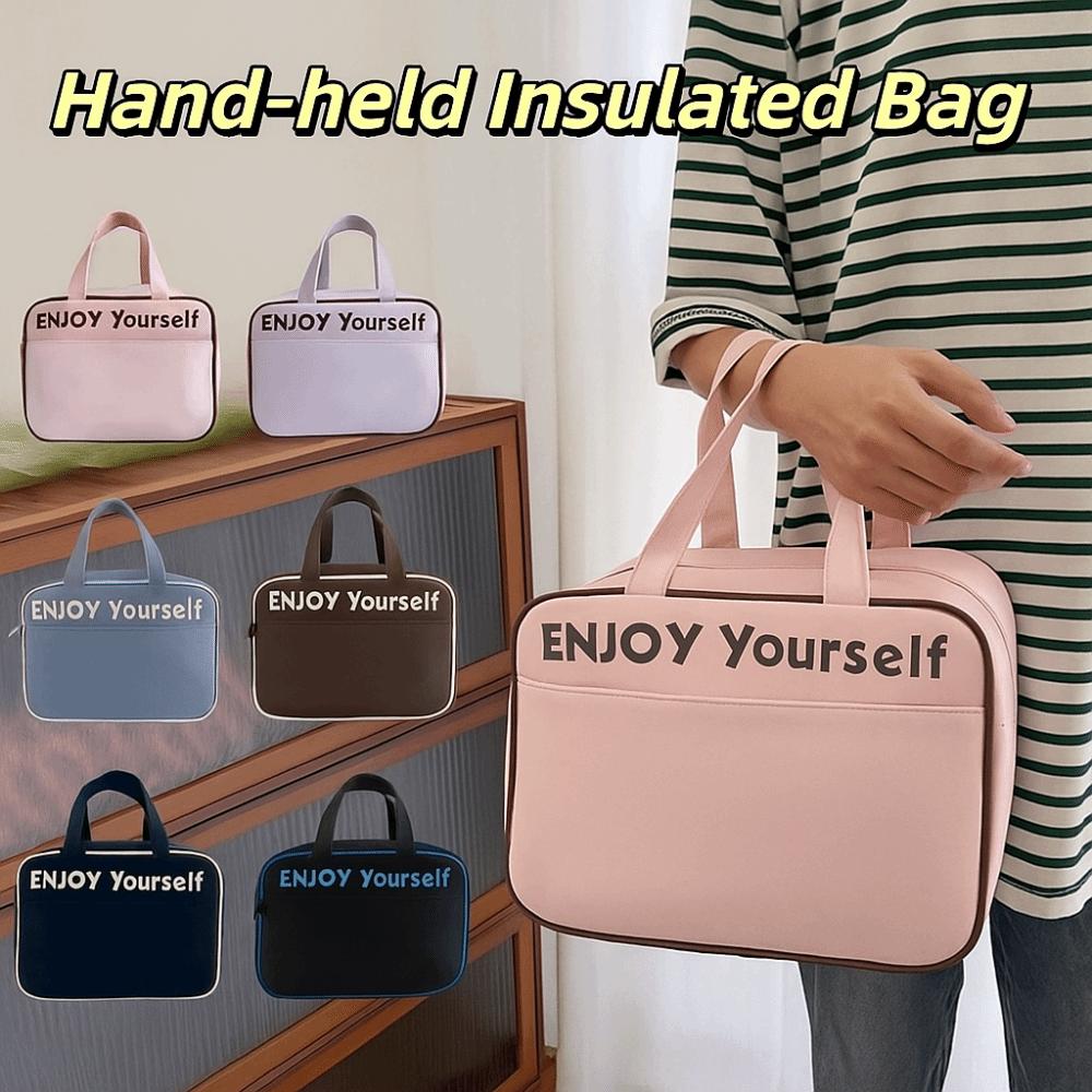 Nylon Insulated Bag Hand-held Insulated Bag Lunch Box Bag Student Lunch Bag  Office Worker