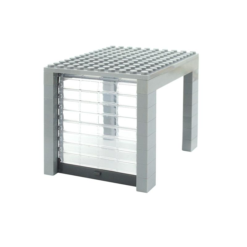 

Запирающиеся автомобильные откатные ворота, гаражные ворота, военные городские аксессуары, кирпич для города, строительные блоки Moc, развивающие игрушки для CN00067-light gray-A