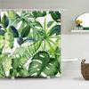 Green Leaves Plant Palm Leaf Pattern Bath Curtain Waterproof Fabric Shower Curtains 180X180Cm Bathtub Screen For Bathroom Decor