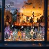 Holiday Party Window Accents Halloween Clings, Pumpkins Skeletons Ghosts And Bats Print Decorative Skeleton Wall Decals Decals, Electrostatic