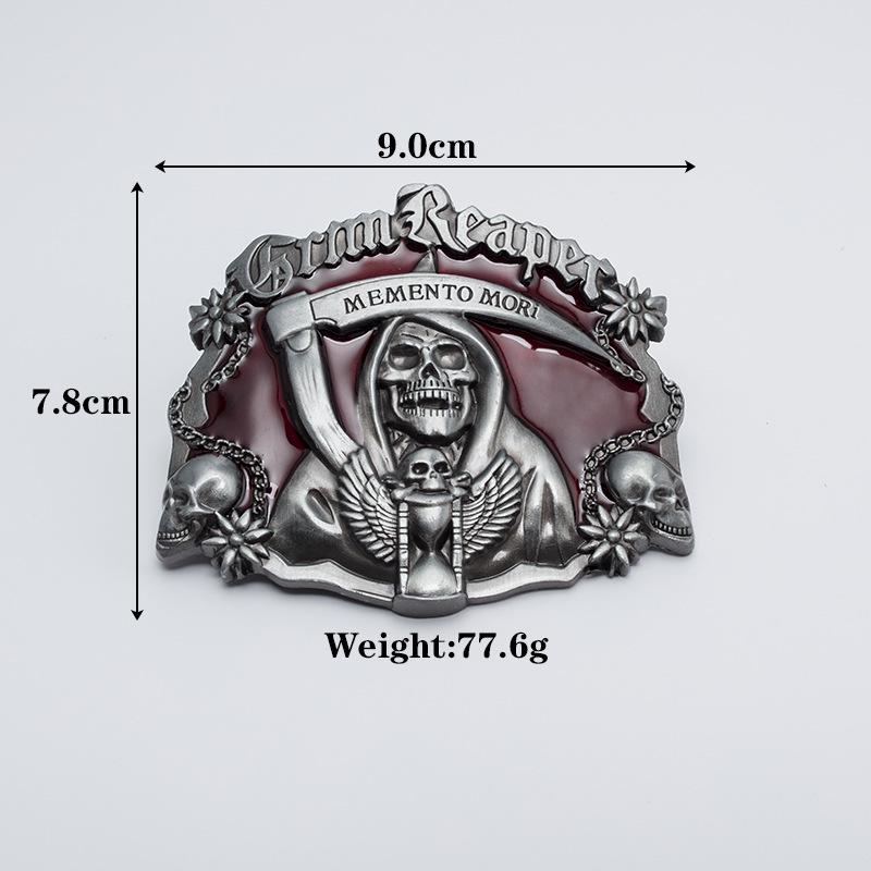 Men's Trendy Red Retro Skull Punk Belt Buckle