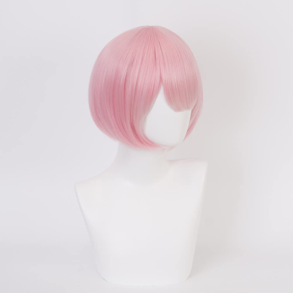 Ram Wig from "Starting Life In a Different World from Zero" Anime Cosplay Wig, Heat-Resistant Wig, Disguise Wig for School Festivals, Includes Net