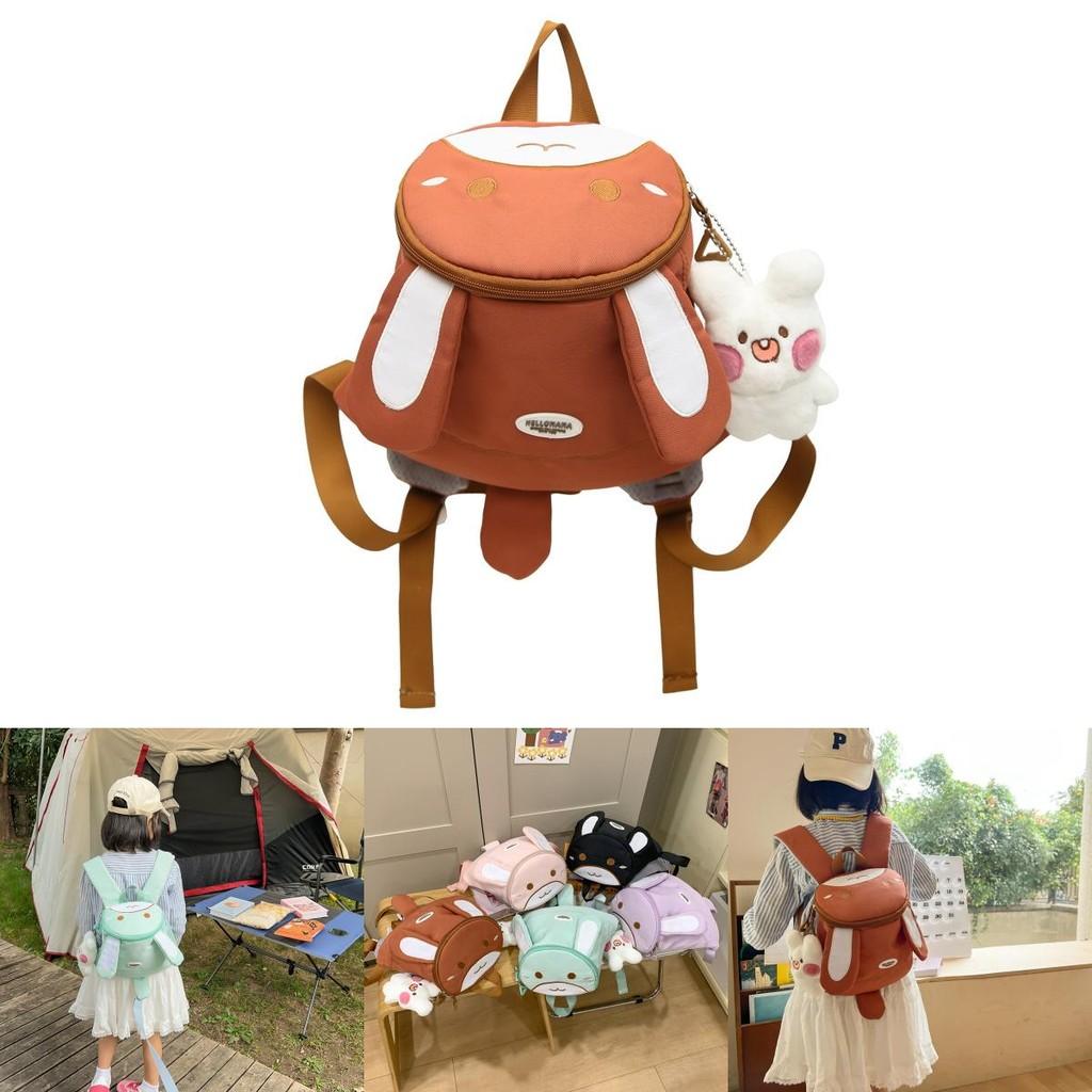 Cartoon Children Double Backpack For Kids With Nylon Material And Comfortable Curved Shoulder Straps For School Use
