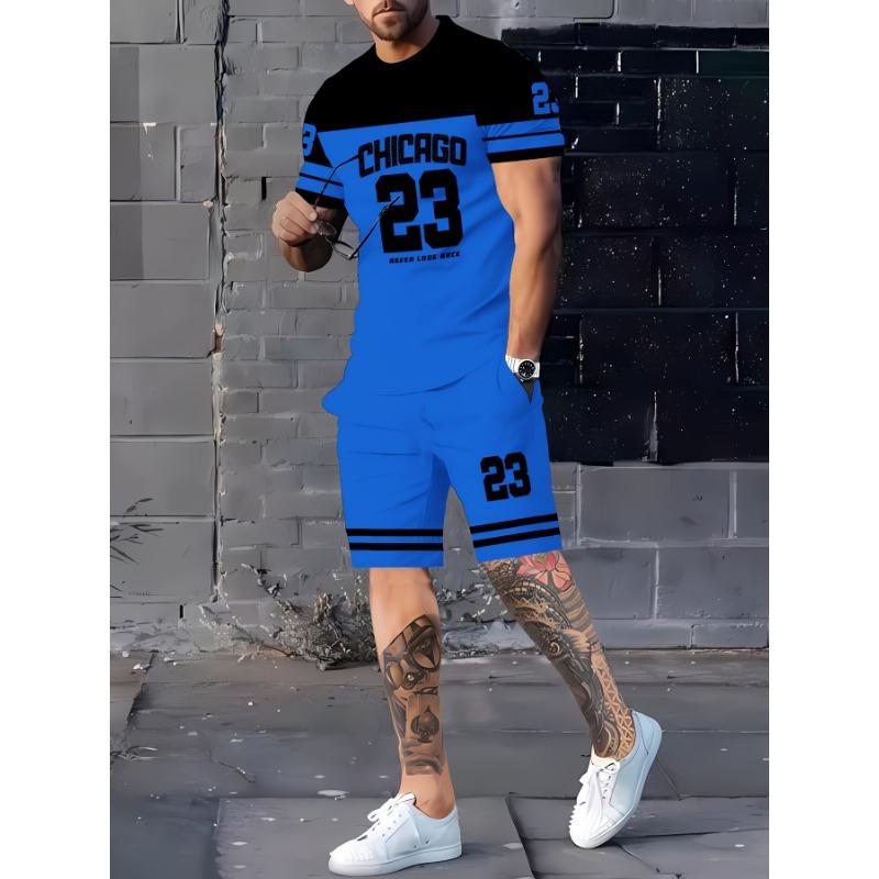 

Summer Men s Casual Trendy Brand 3D Digital Print Set S
