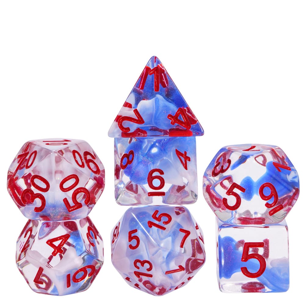 Cusdie Cool Magma DND Dice 7pcs Polyhedral Dice Set for Dungeons & Dragons Role Playing Board Games --Multiple Color Options