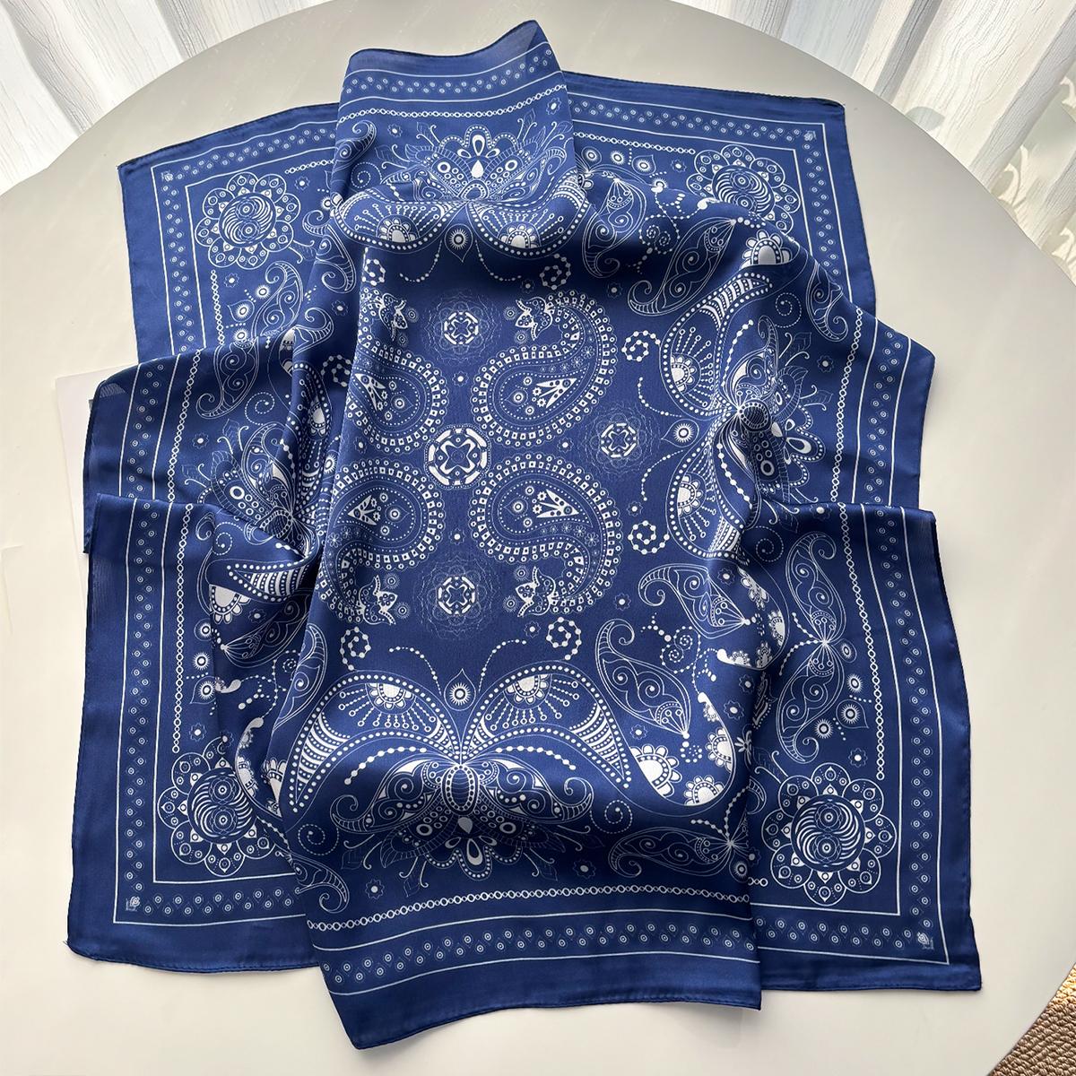

Women Square Scarf Silk Imitation Neckerchief Print Bandana Lady Shawl Scarves Wrap Head Hair Band Ties