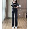 Women's High Waist Straight Leg Pants Solid Color Casual Office Trousers Workwear