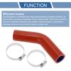 X AUTOHAUX Innendurchmesser 1,2 Zoll (30mm) Länge 45 Grad Rot Blau Silikon