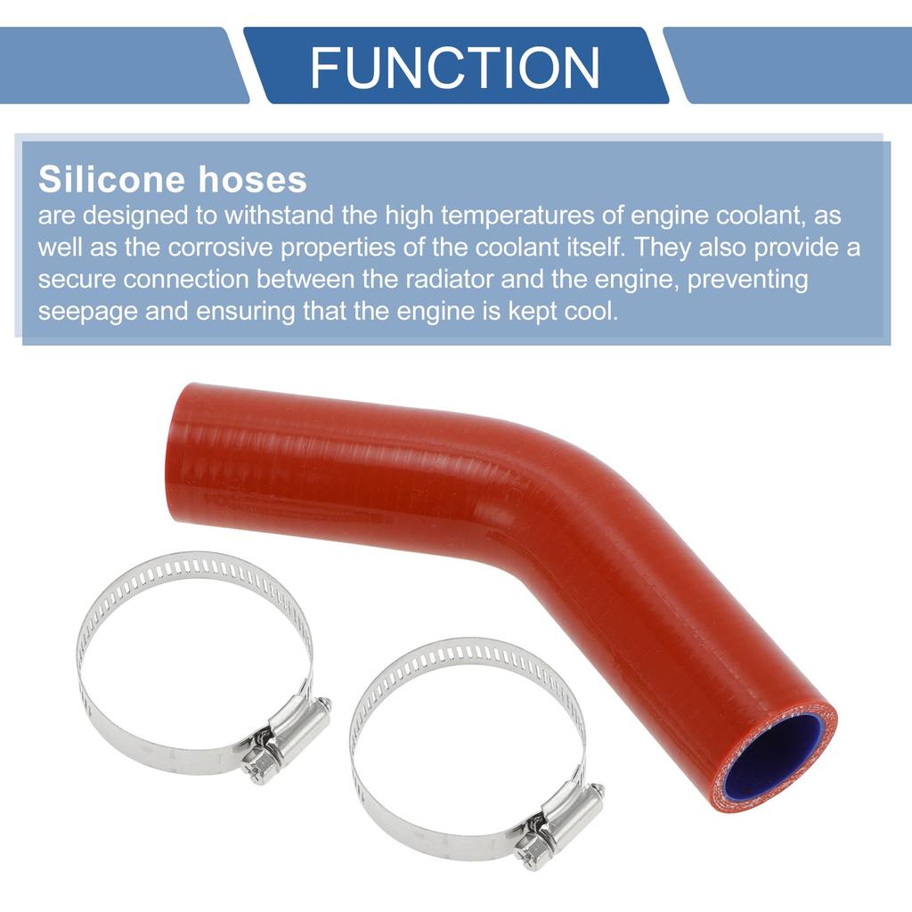 X AUTOHAUX Innendurchmesser 1,2 Zoll (30mm) Länge 45 Grad Rot Blau Silikon