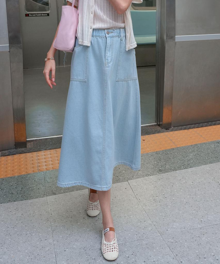 PIGMENT [Short Ver] A-Line Denim Skirt (Ccsk260318)