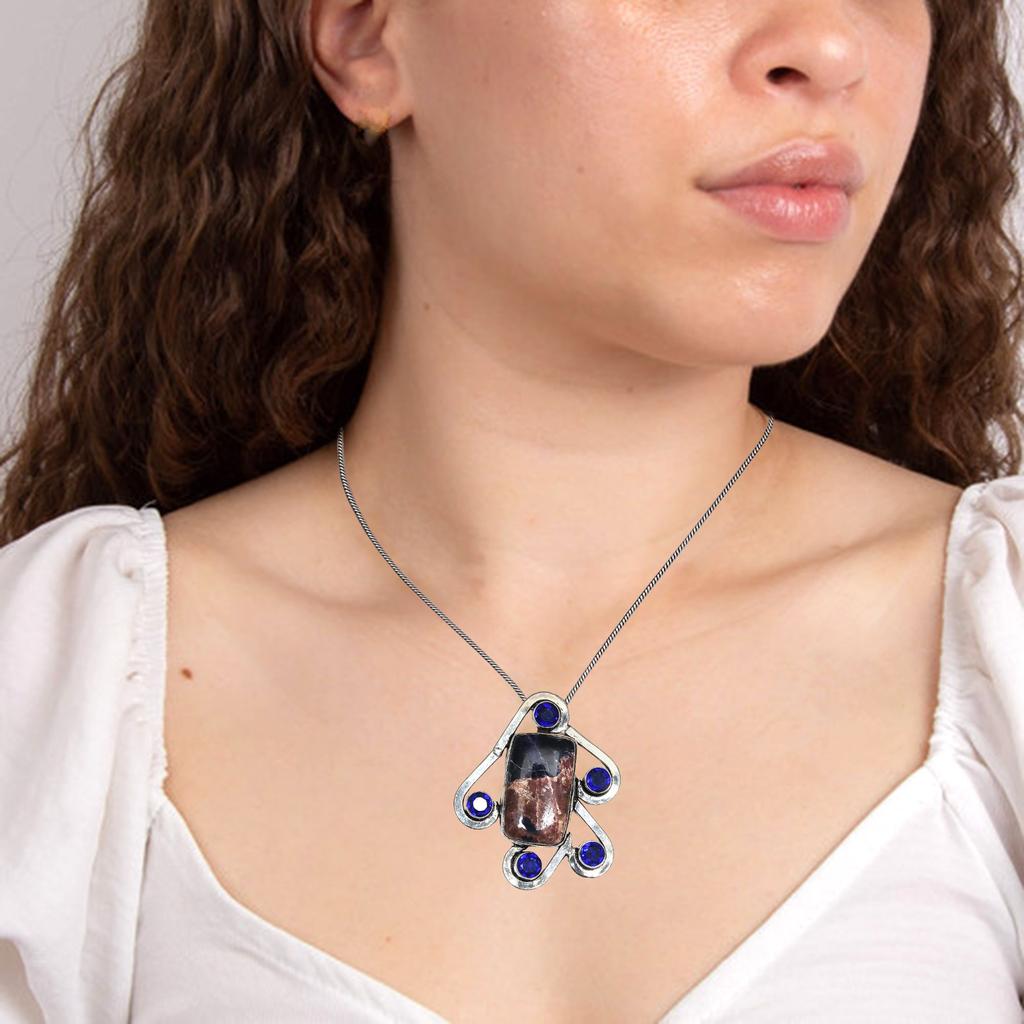 Amethyst Necklace Gifted Jewelry Gemstone 18" Handmade Pendant