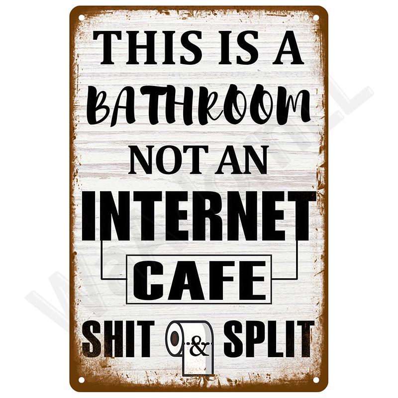 Retro Tin Sign Vintage Metal Signs Plates Posters House Interior Bathroom Wall Art Mural Aesthetic Room Home Decor Decorations