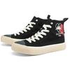 Kappa Heart Shoes Embroidered Print Trendy Comfortable Non-Slip Wear-Resistant Lightweight High-Top Canvas Shoes Unisex Sneaker Black KPCDFVS90C-990