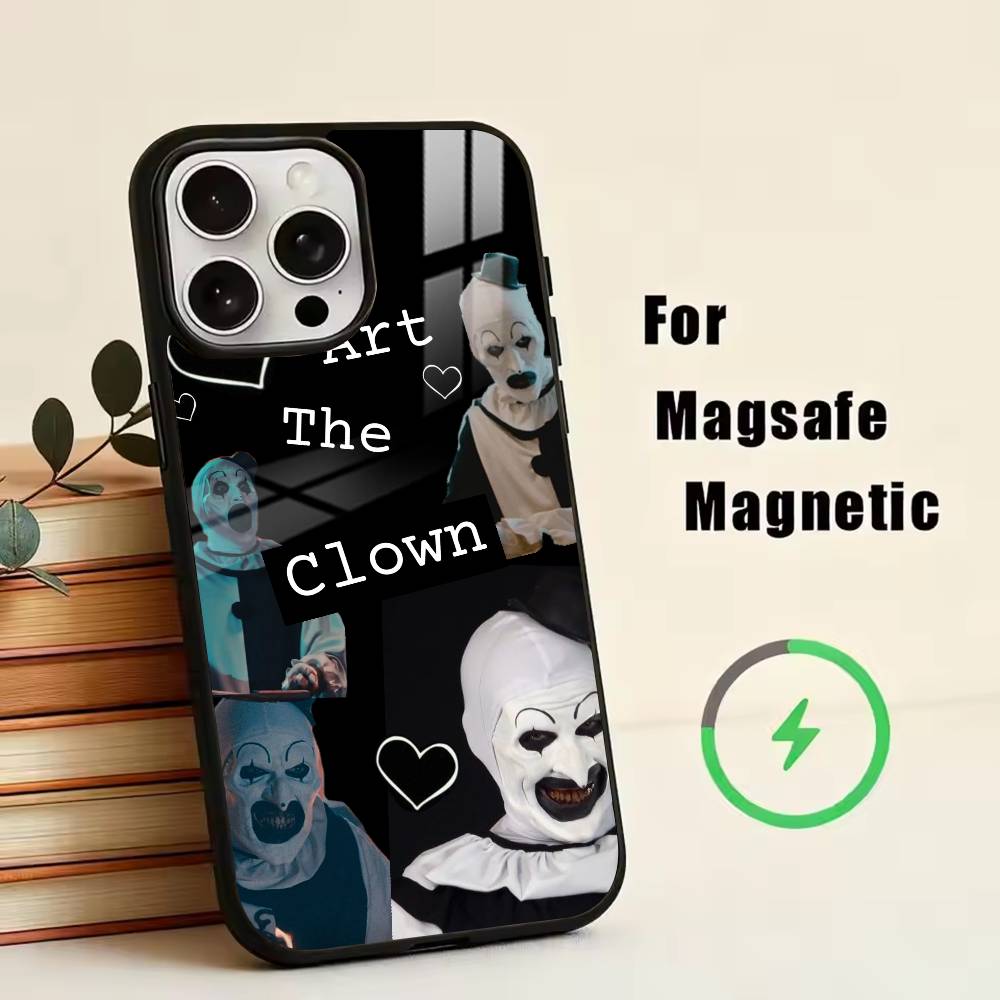 Gothic-Terrifier-Art the Clown Phone Case For iPhone17,16,15,14,13,12,11 Plus,Pro Magnetic For Magsafe Wireless Charging