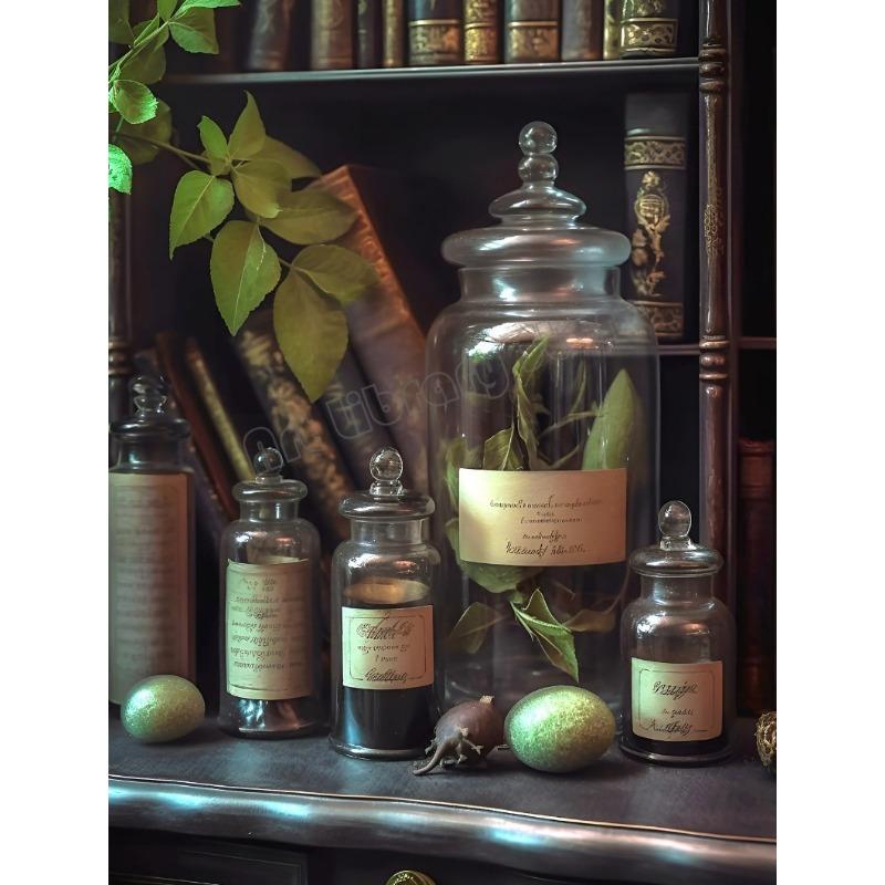 Victorian Botanical Greenhouse Wizard Library Apothecary Fantasy Haunted House Poster Wall Pictures Canvas Painting Home Decor