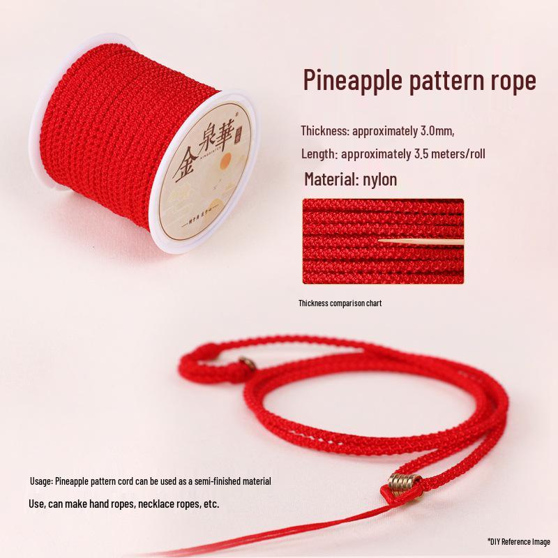 Handmade Red String Woven Bracelet: Jade Thread Braided DIY Material