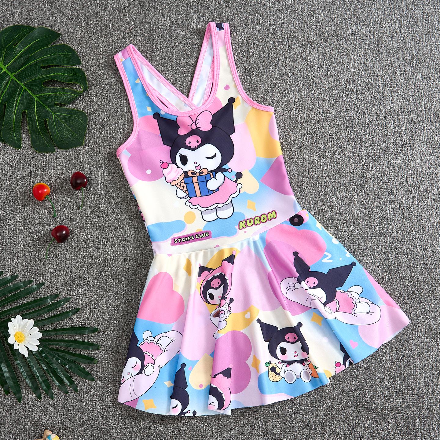 Girls  Princess Cartoon Tankini Swim Dress - One-Piece Toddler Swimsuit M (23-30 lbs)