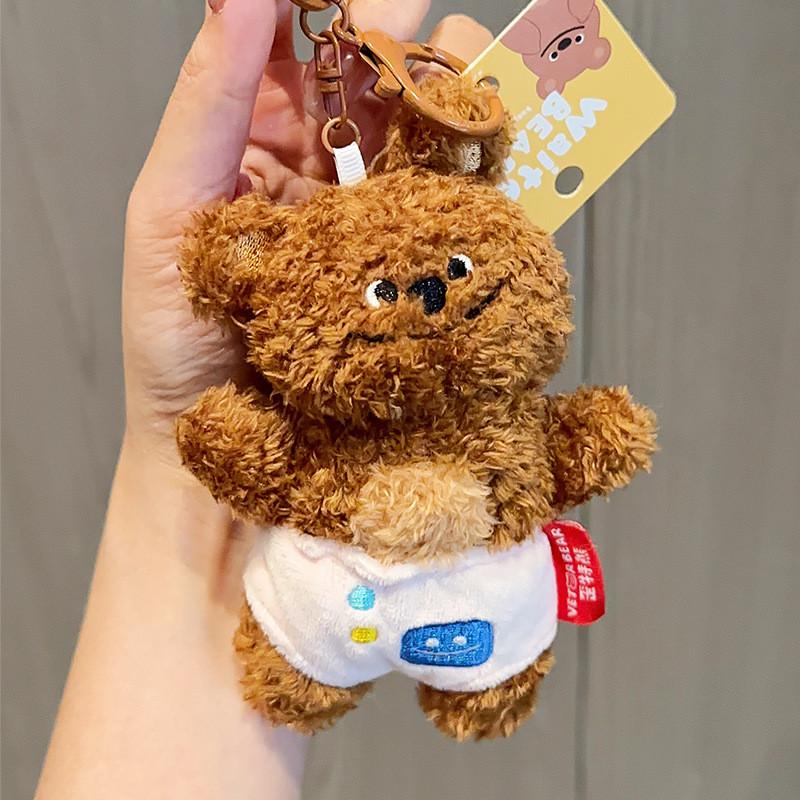Wear Bear Clothes Plush Keychain Backpack Pendant Cartoon Kids Gift Decoration