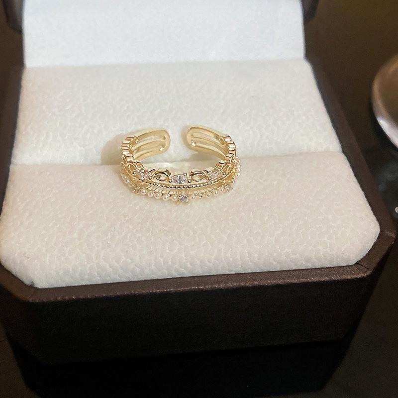 Inel rotund retro turcoaz deschis - Modă high-end în stil curte pentru degetul arătător