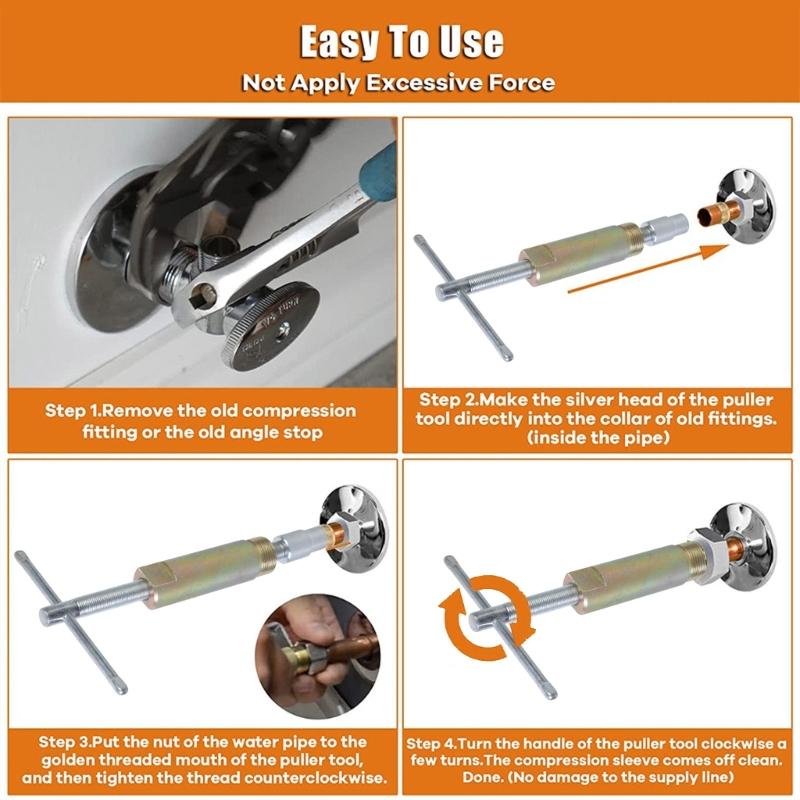 Kompressionshülse Abzieher Werkzeug Mutter & Hülse von Rohren entfernen, Hülsenentferner Nur für 1/2" Kompressionsverschraubungen