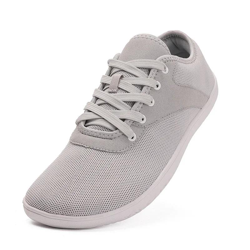 Barefoot Shoes Adult Cross-Trainer Wide Toe Box Men's Wide Minimalist Zero Drop Sole Casual Knitting Walking Sneakers Large Size