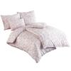 Bedding Set 160x200 100% NATURAL COTTON Linen Plant Pattern Pink