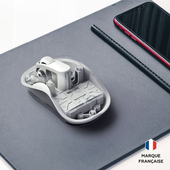 Souris - 2x Bluetooth + récepteur USB 2,4 GHz - MOBILITY LAB - PHANTOM - Blanc et transparent
