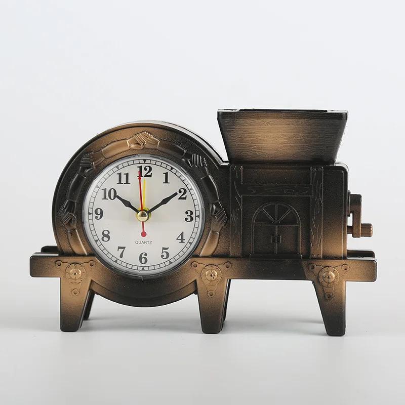 Creative Retro Windmill Alarm Clock, Student Desktop Pen Holder, Bedside Wake-up Clock