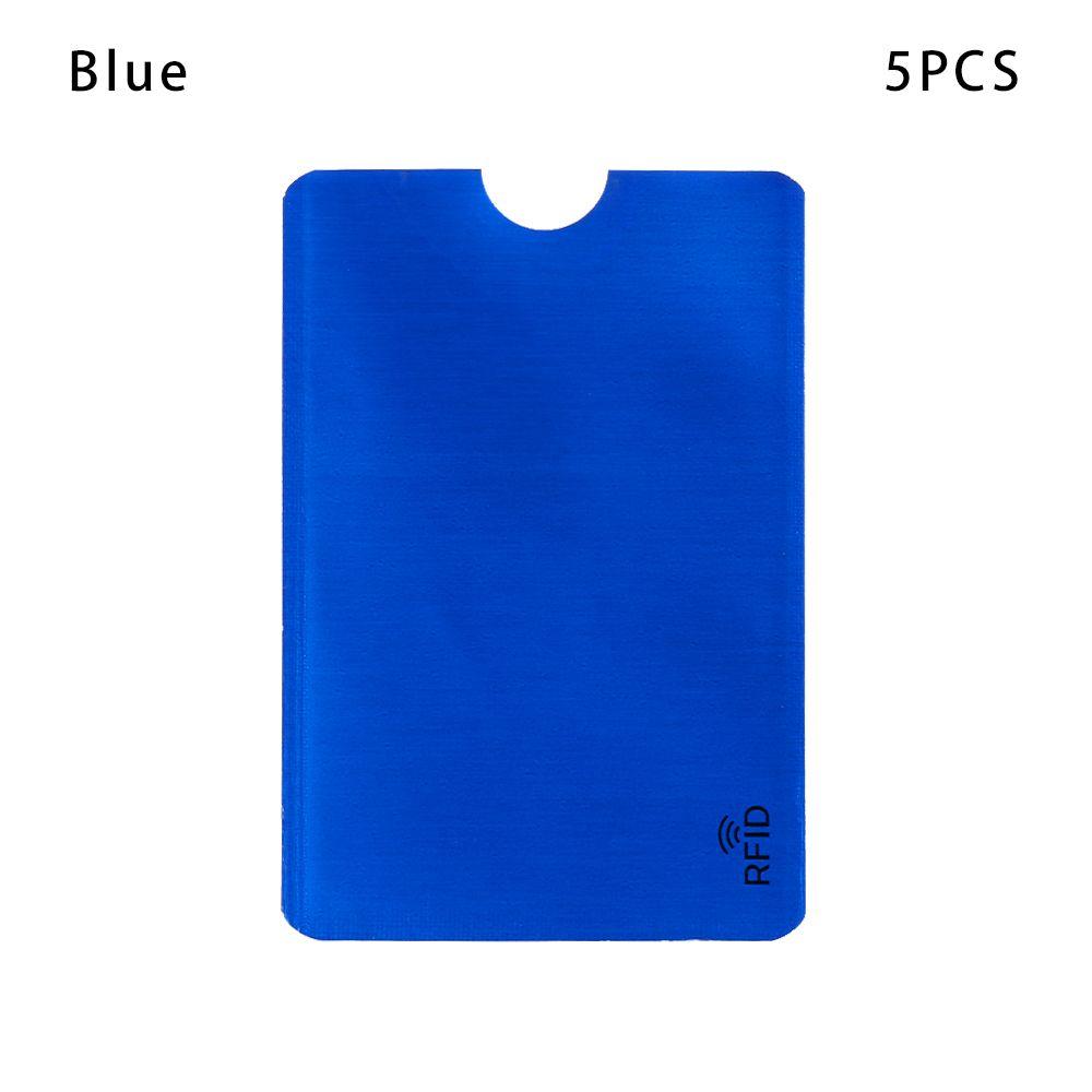 

5PCS Cover Safety Credit Cards Bank Aluminium Blocking Anti Thief Rfid Card Holder синий