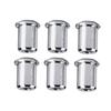 6Pcs Through Body String Mounting Ferrules Replacement For Electric Guitar Bass (Silver)