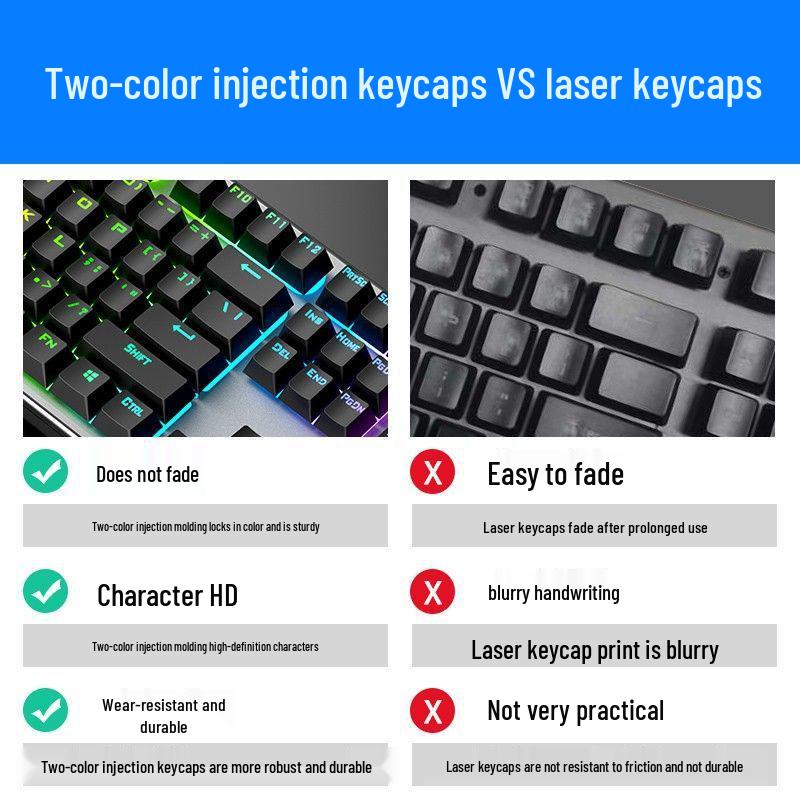 K500F Mechanical USB Wired Gaming Keyboard with Metal Panel and Backlight