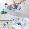 ISETO Foldable Soaking and Washing Bucket, White, 7L, 36.6cm W X 24.6cm D X 6.7-16cm H, Made In Japan, Bleach Compatible, Heat Resistant (100C), Incl